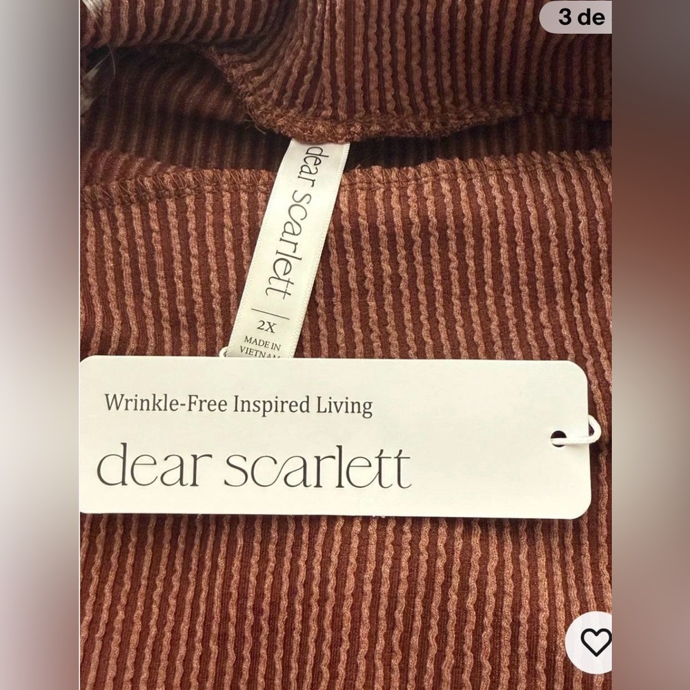 NWT Dear Scarlett Women's Wholesale 2 Piece Cowl Neck Ribbed Set Size 2X - Picture 3 of 5